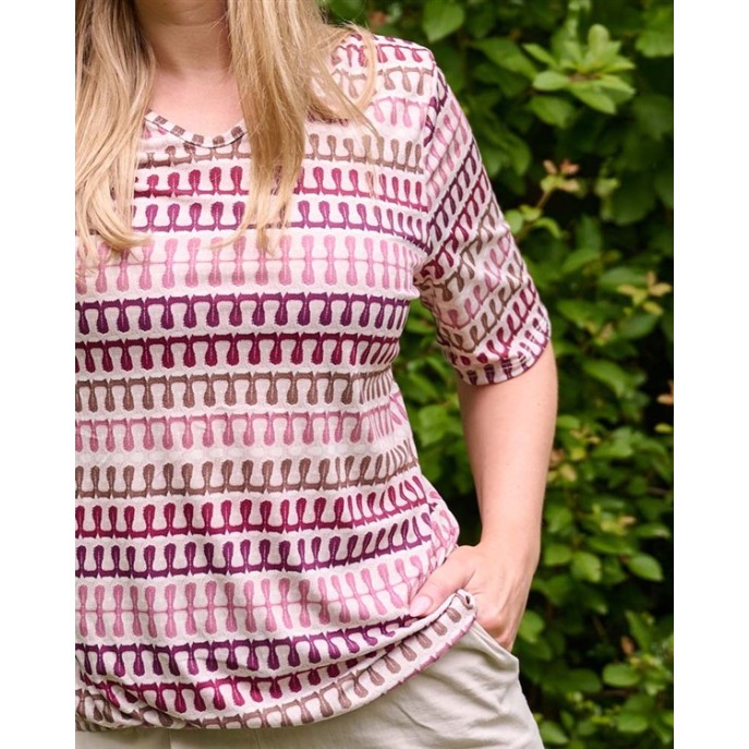 FOS Shirt 7842 Vivi knit look Plum zand